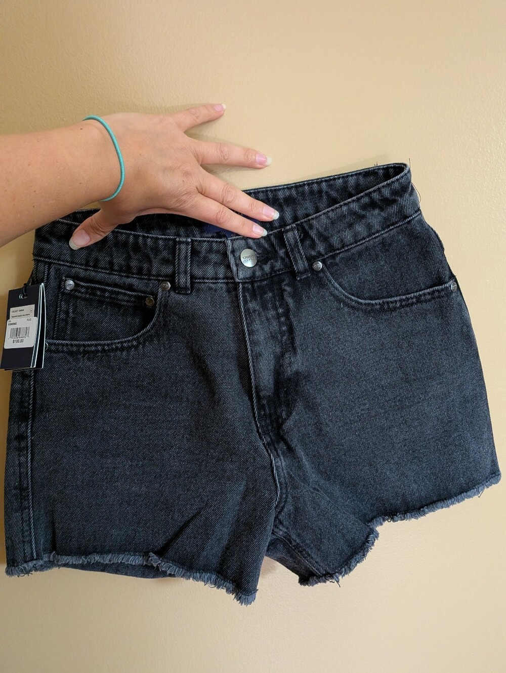 Cavalli Class Black High Waist Shorts